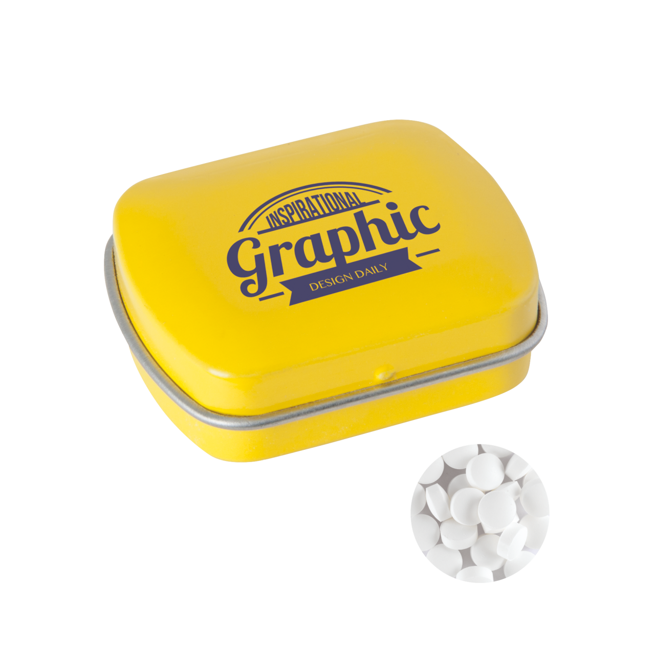 Kleine Blechdose mit ca. 10 gr. extra strong Minties `Triangle`