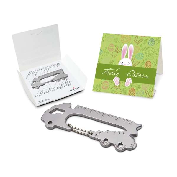 Geschenkartikel: ROMINOX® Key Tool Funktionen) im Motiv-Mäppchen Osterhase
