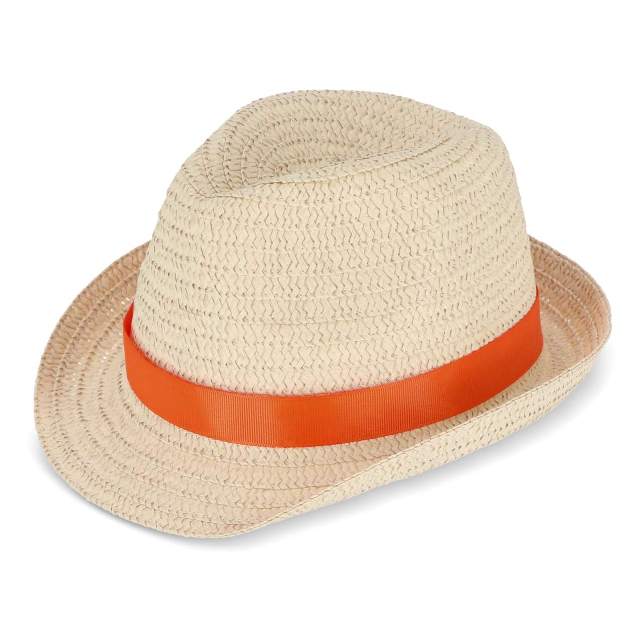 Pflanzlicher Strohhut mit farbigem Band