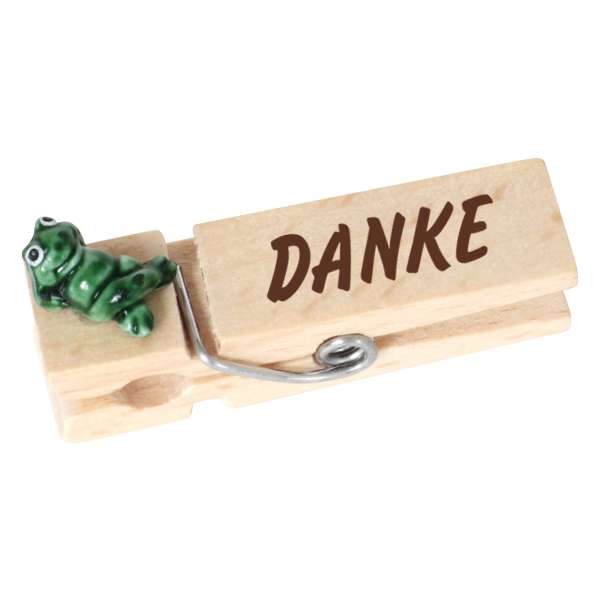 Geldklammer Danke mit Frosch, sortiert