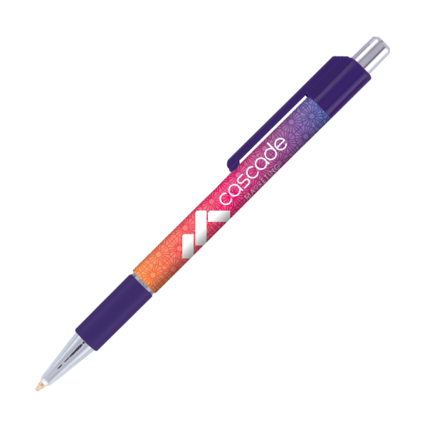 BATAM Kugelschreiber Grip mit Griffzone und farbigen Akzenten und 4c-Druck all-over