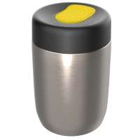 Pot silber, Deckel gelb