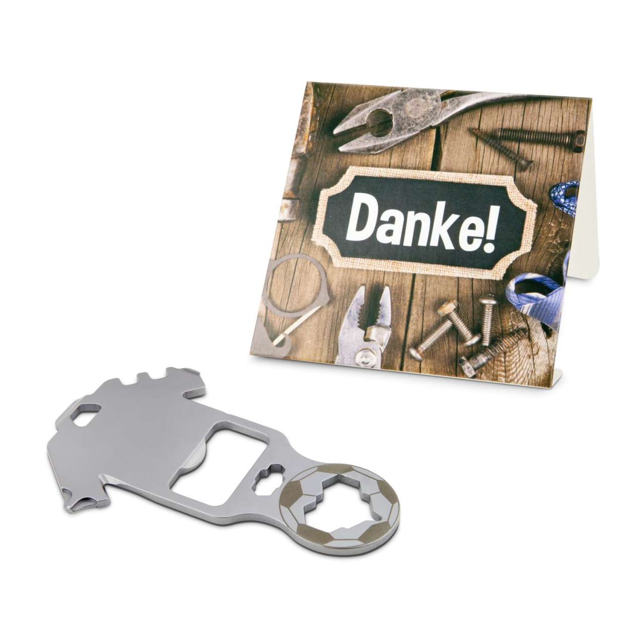 Geschenkartikel: ROMINOX® Key Tool Funktionen) im Motiv-Mäppchen Danke