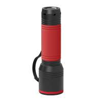 Taschenlampe schwarz, Ring rot, Hülle rot