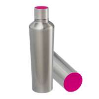 Flasche silber, Deckel magenta, Boden magenta