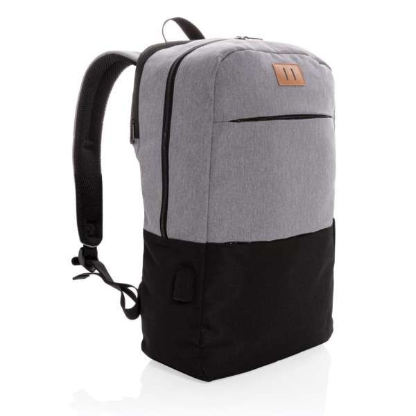Moderner 15.6" USB & RFID Laptop-Rucksack, PVC-frei