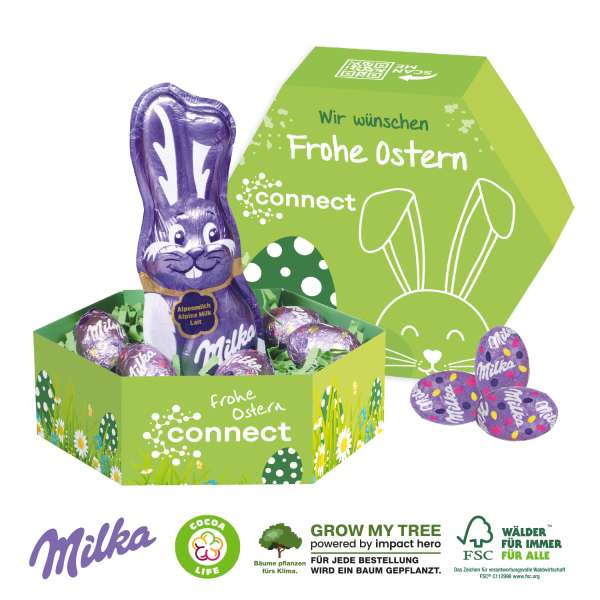GROßES OSTERNEST MIT SCHOKOLADE VON MILKA