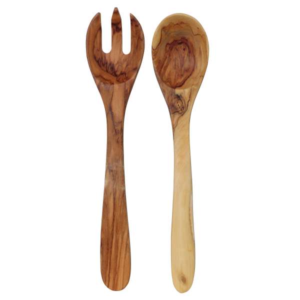 Salatbesteck Olivenholz 30cm
