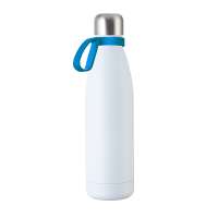 Flasche weiß, Ring cyan