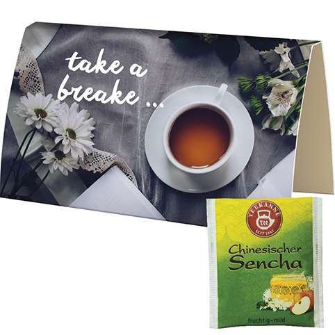 Beuteltee Chinesischer Sencha, ca. 1,75g, Werbekarte A6 gefaltet