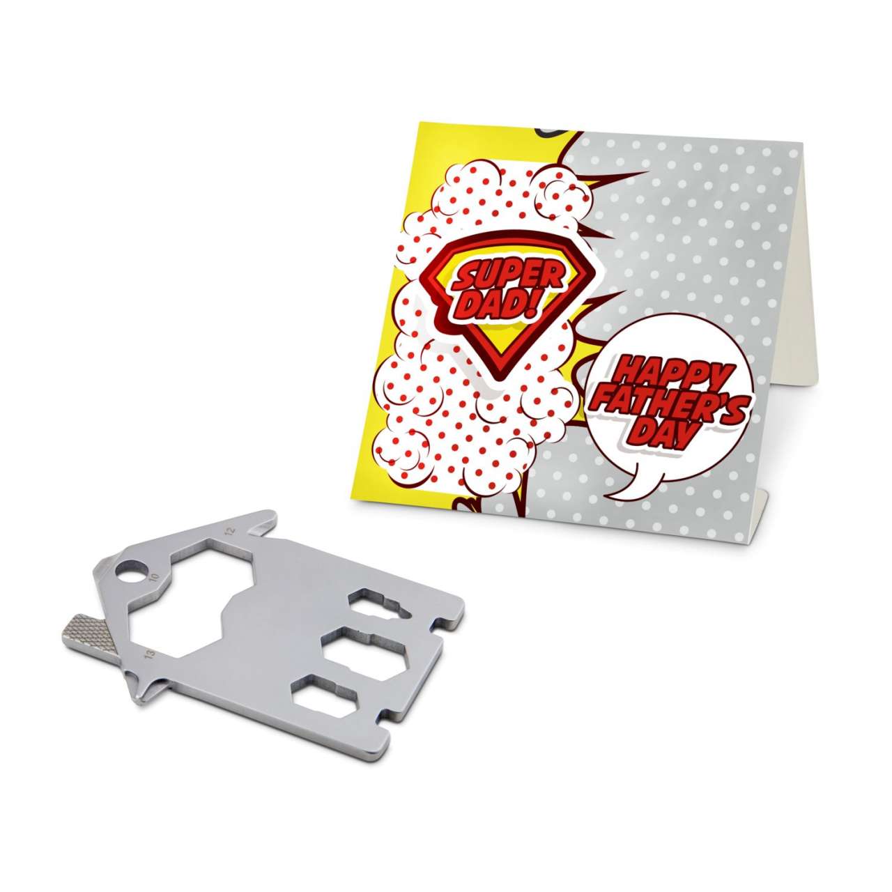 Geschenkartikel: ROMINOX® Key Tool Funktionen) im Motiv-Mäppchen Super Dad