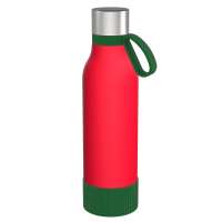 Flasche rot, Ring grün, Hülle grün