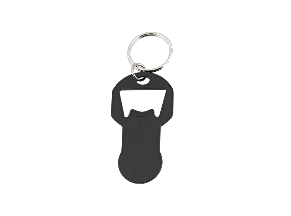 Einkaufswagen-Chip/Schlüsselanhänger mit Flaschenöffner Aluminium