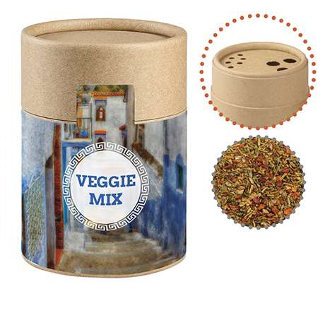Gewürzmischung Mediterraner Veggie Mix, ca. 50g, Biologisch abbaubarer Eco Pappstreuer Midi