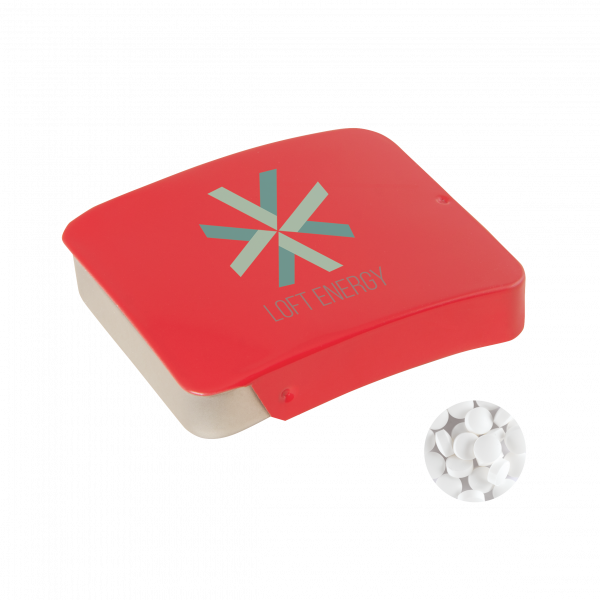 Blechdose mit Schiebedeckel mit ca. 10 gr. extra strong Minties `Triangle`