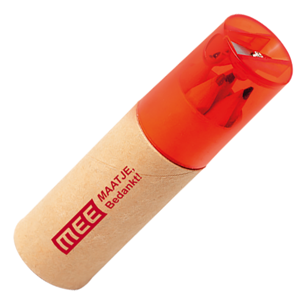 BISA 6 Buntstifte in Röhrchen mit farbigem Bleistiftspitzer Peekay