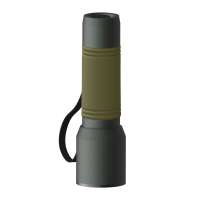 Taschenlampe grau, Hülle olivgrün