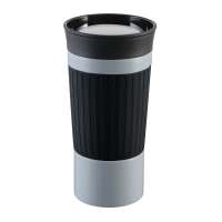 Becher grau, Hülle schwarz