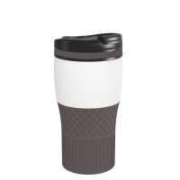 Becher weiß, Ring braun, Hülle braun