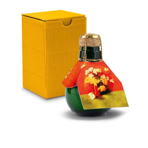 Kleinste Sektflasche der Welt! Blumengesteck - Inklusive Geschenkkarton in, 125 ml