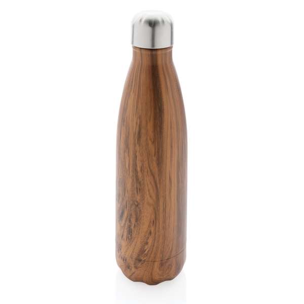 Vakuumisolierte Stainless Steel Flasche mit Holzoptik