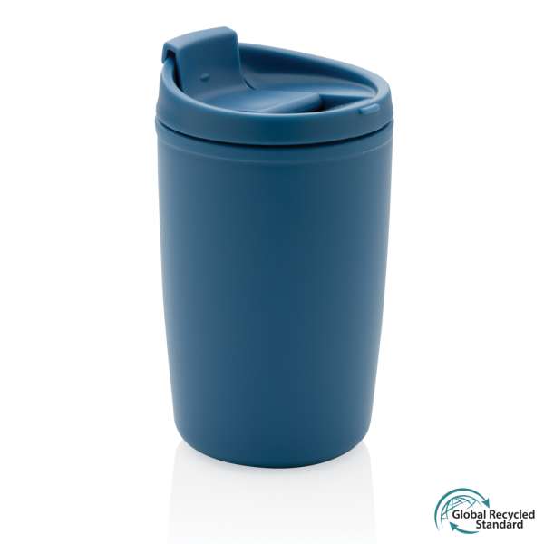 GRS recycelter PP-Becher mit Flip-Deckel