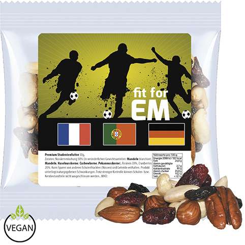 Premium Studentenfutter, ca. 30g, Express Maxi-Tüte mit Etikett