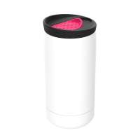 Becher weiß, Deckel magenta