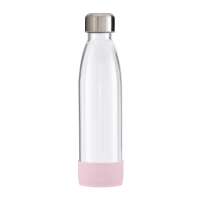 Flasche transparent, Hülle hellmagenta