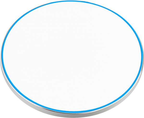 Wireless Charger 10 Watt mit eloxierter Aluminiumschale und leuchtendem Rand