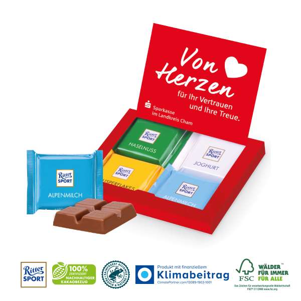 GRUßKARTE MIT RITTER SPORT SCHOKOLADE