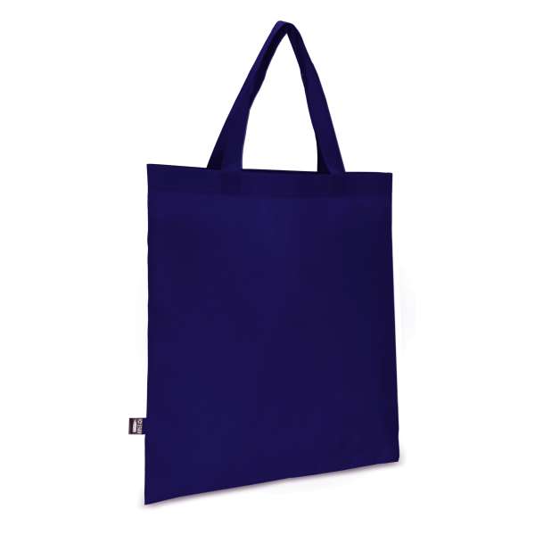 R-PET Tragetasche aus Non Woven mit kurzen Griffen 38 x 42cm 75g / m²