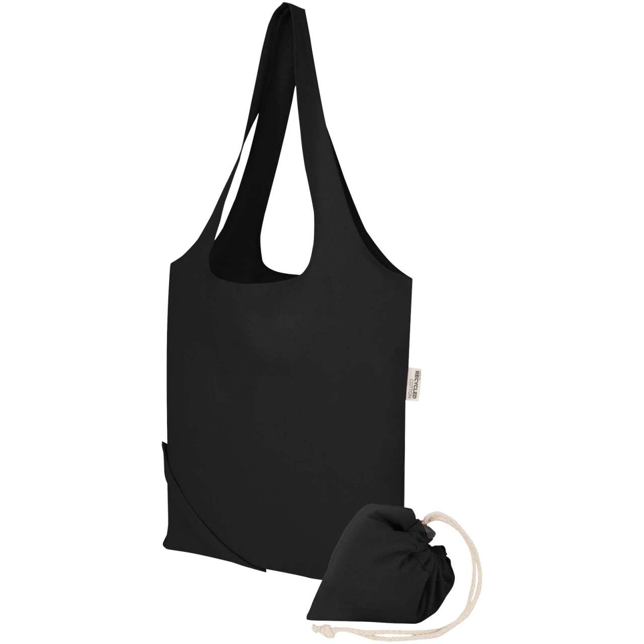 Madras-Mischgewebe, 140 g / m², GRS-zertifizierte, faltbare Baumwoll-Tragetasche, 7 l