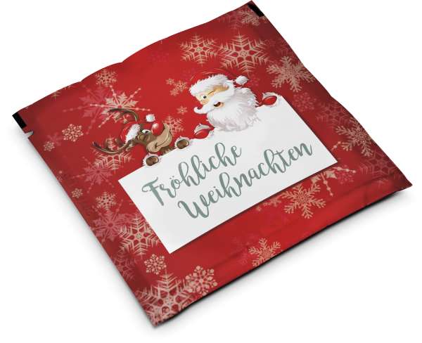 Badesalz Sachet im individuellen Mäppchen, Motiv: Fröhliche Weihnachten
