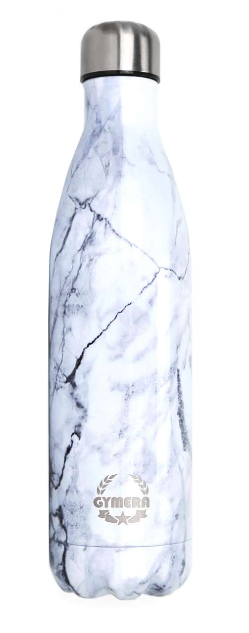 Design-Isolierflasche Sport im Marmor-Optik