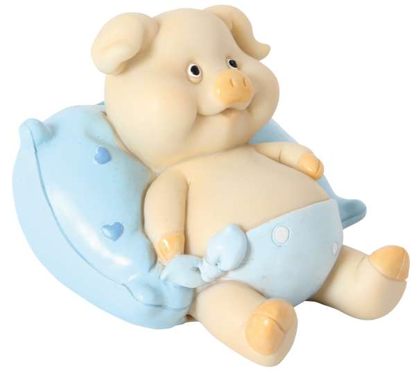 Spardose Baby-Schweinchen blau