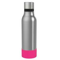 Flasche silber, Hülle magenta