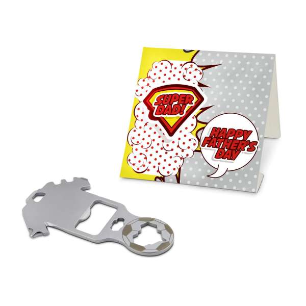 Geschenkartikel: ROMINOX® Key Tool Funktionen) im Motiv-Mäppchen Super Dad