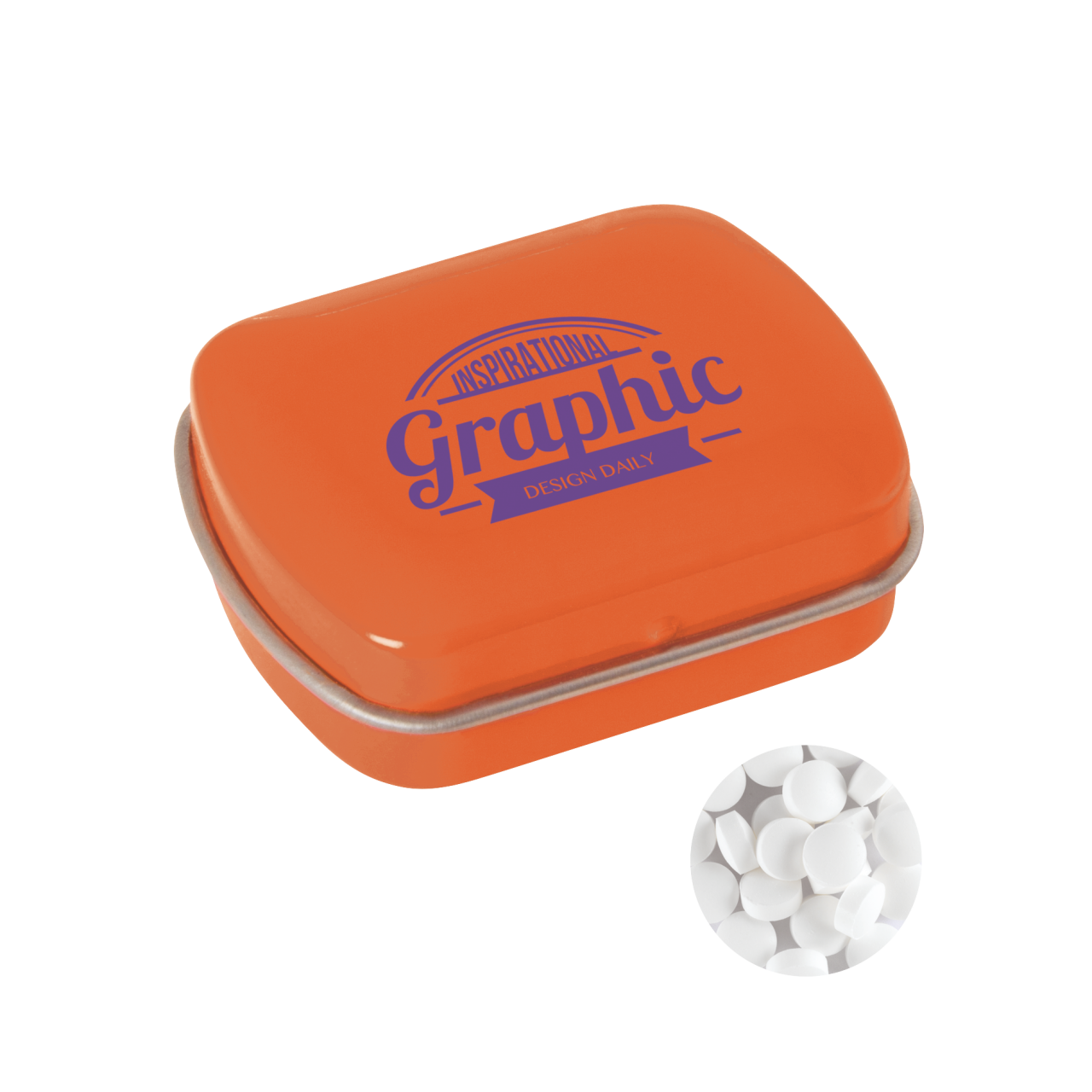 Kleine Blechdose mit ca. 10 gr. extra strong Minties `Triangle`