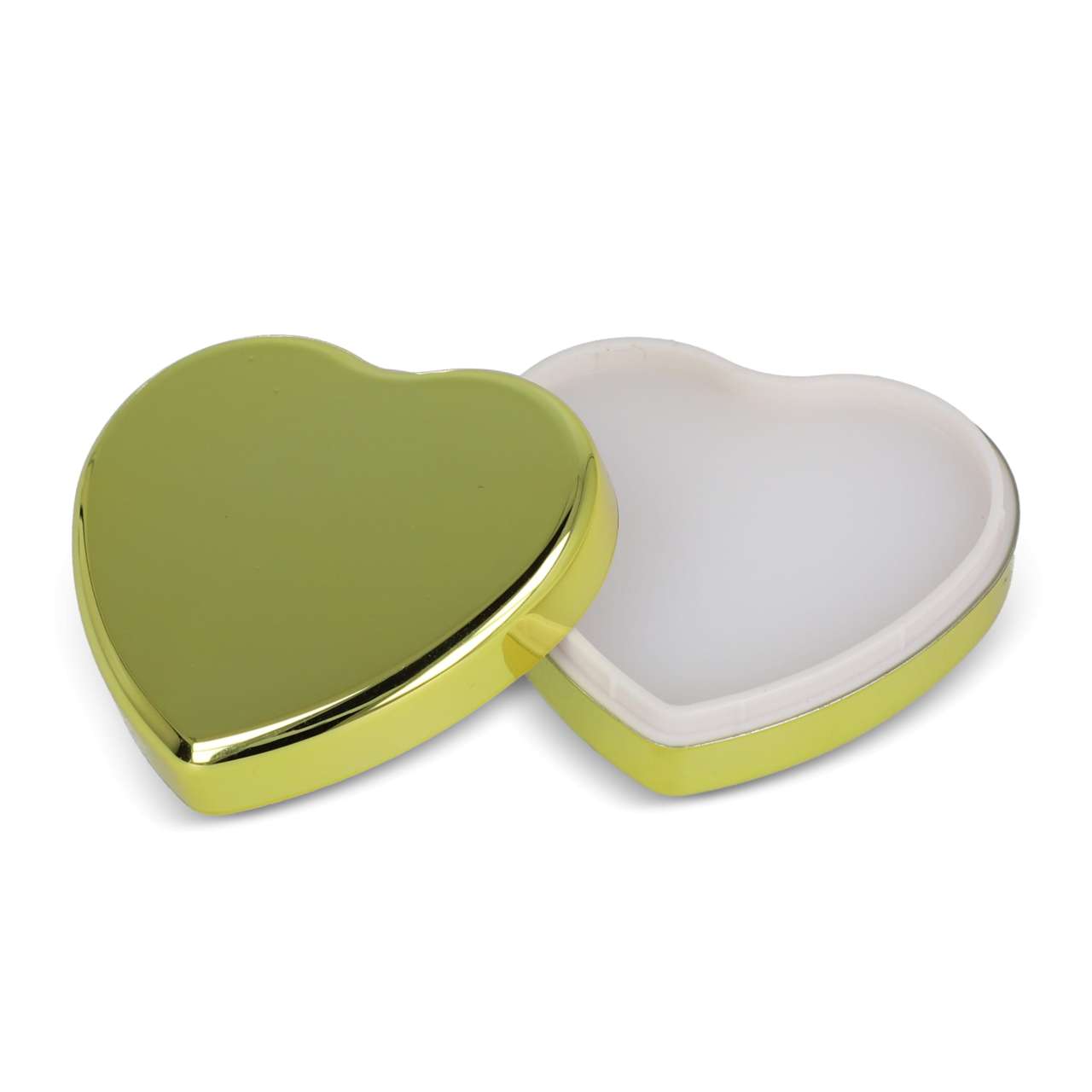 Lippenbalsam in Flacher metallischer Herzformdose