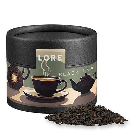 Schwarztee, ca. 15g, Kraftpapierdose Mini schwarz