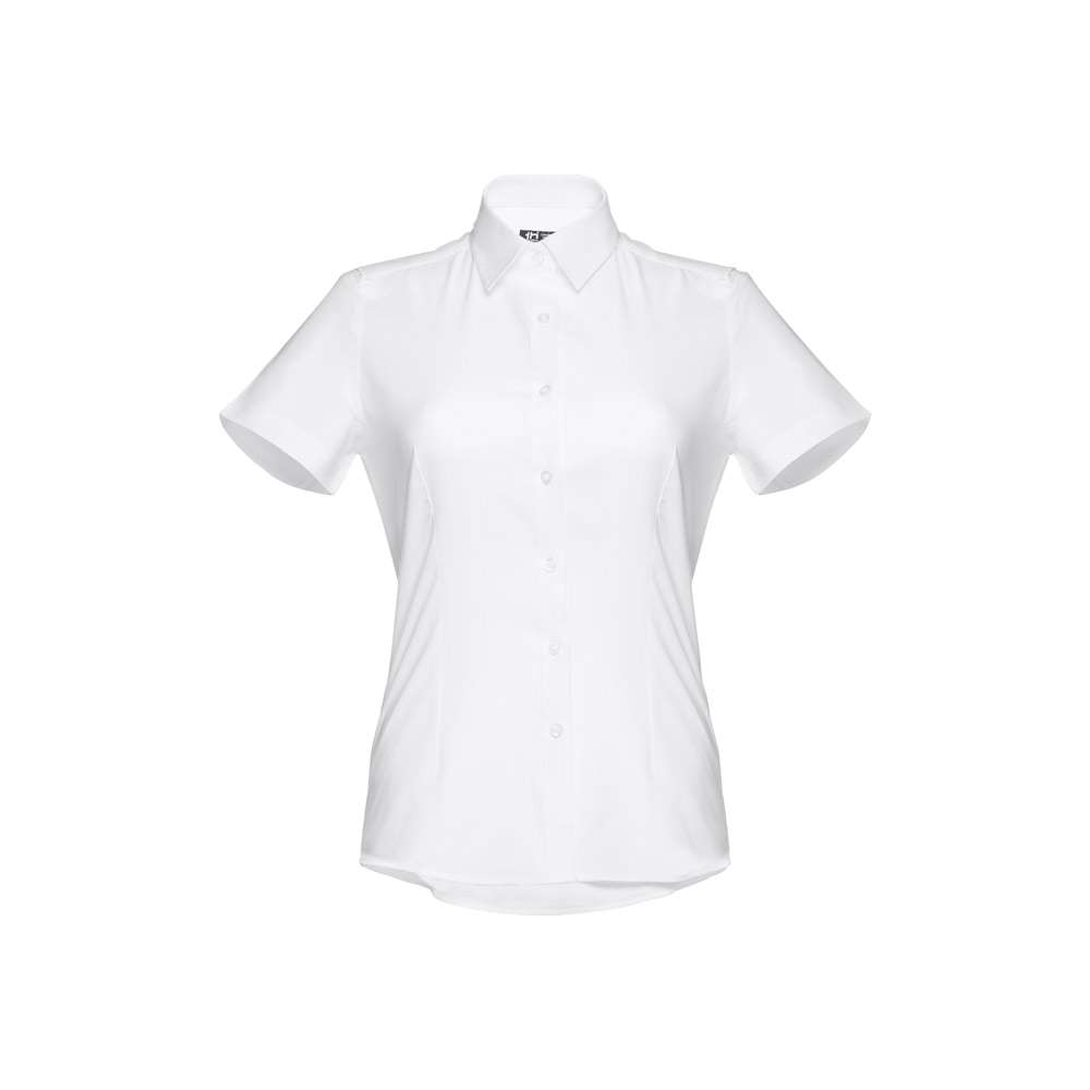 THC LONDON WOMEN WH Kurzärmeliges Oxford-Hemd für Damen Weiße Farbe