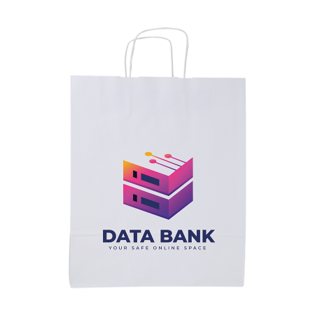 Papiertasche weiß und braun 240 x 320 x 110 mm