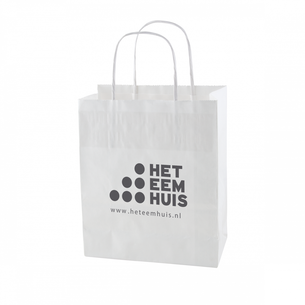 Papiertasche weiß und braun 180 x 70 x 220 mm