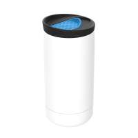 Becher weiß, Deckel cyan