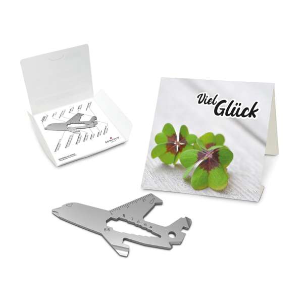 Geschenkartikel: ROMINOX® Key Tool Funktionen) im Motiv-Mäppchen Viel Glück