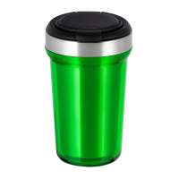 Innenbecher silber, Deckel schwarz, Tasse grün